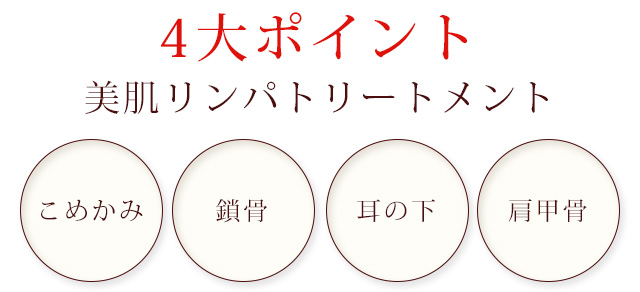 4大ポイント 美肌再生リンパマッサージ